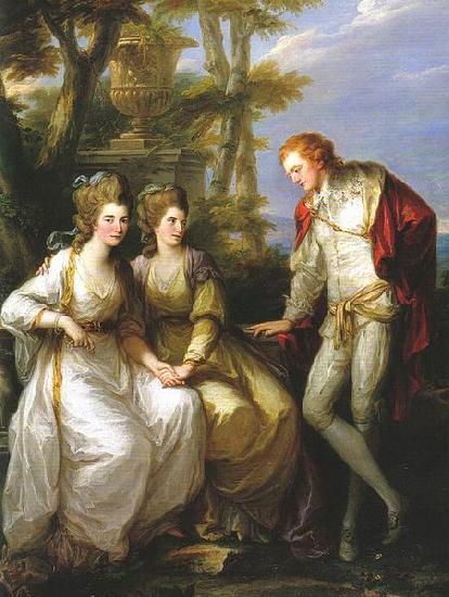Angelica Kauffmann Portrait of Lady Georgiana, Lady Henrietta Frances and George John Spencer, Viscount Althorp. oil painting picture
